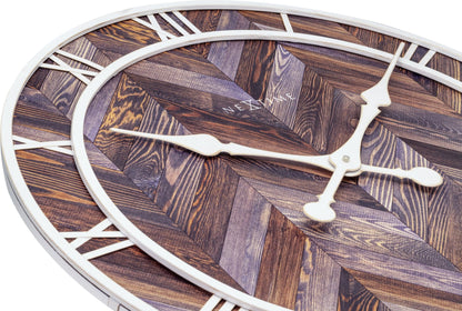 Wall clock - 58 cm - Wood/Metal - 'Roman Vintage' Wall clock NeXtime Clocks