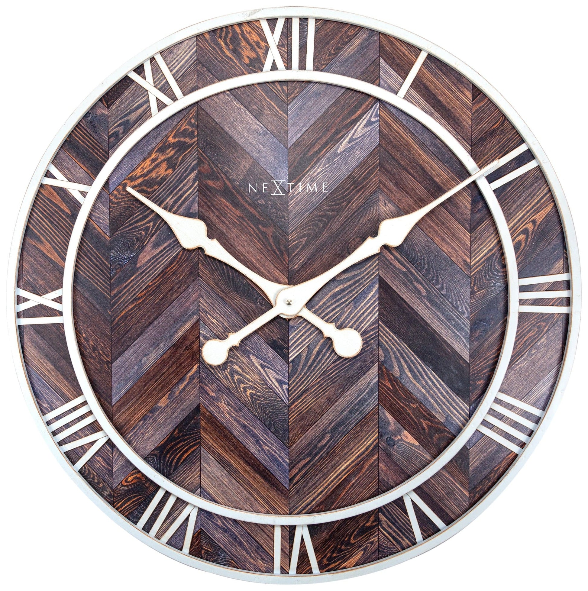 Wall clock - 58 cm - Wood/Metal - 'Roman Vintage' Wall clock NeXtime Clocks