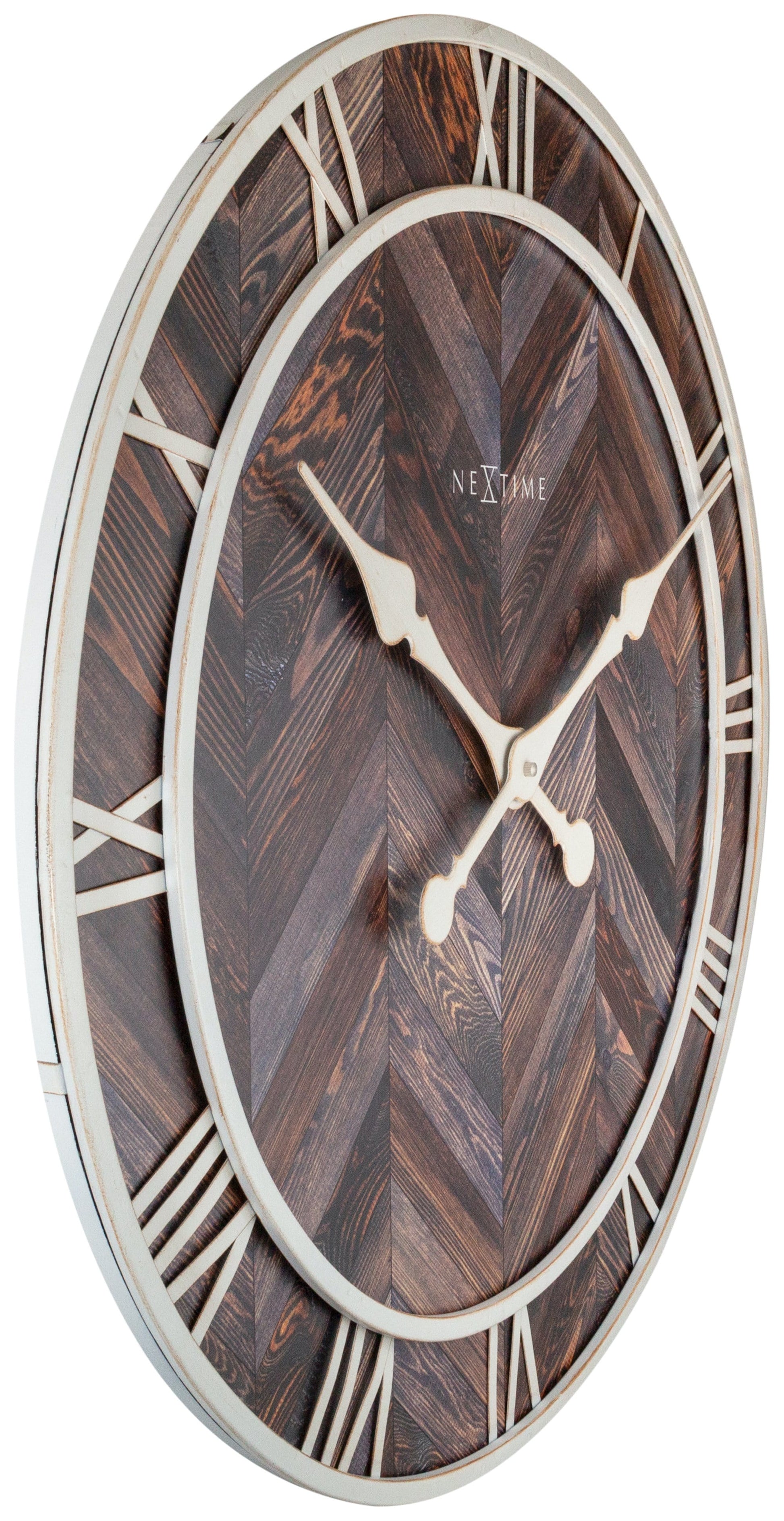 Wall clock - 58 cm - Wood/Metal - 'Roman Vintage' Wall clock NeXtime Clocks