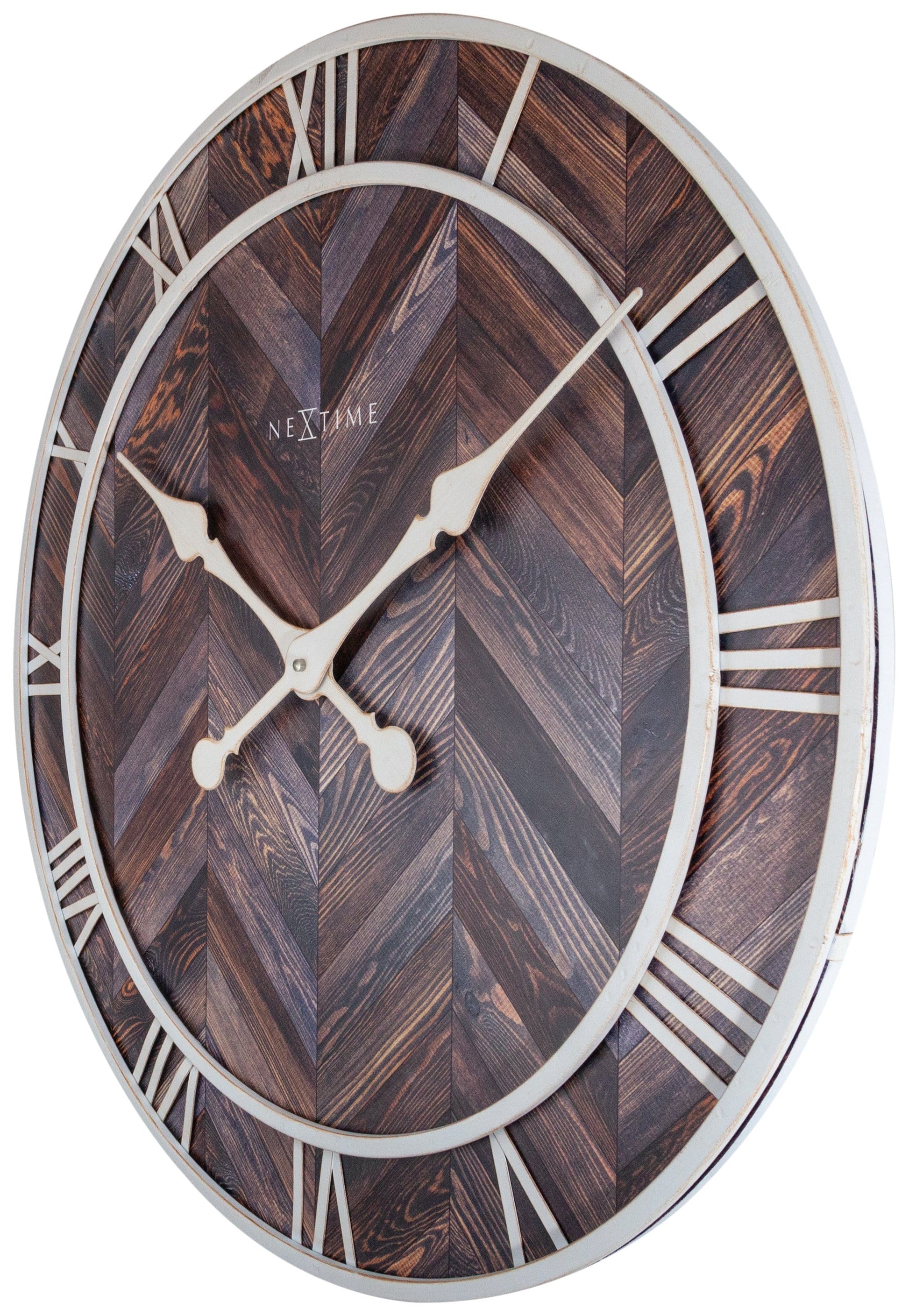 Wall clock - 58 cm - Wood/Metal - 'Roman Vintage' Wall clock NeXtime Clocks