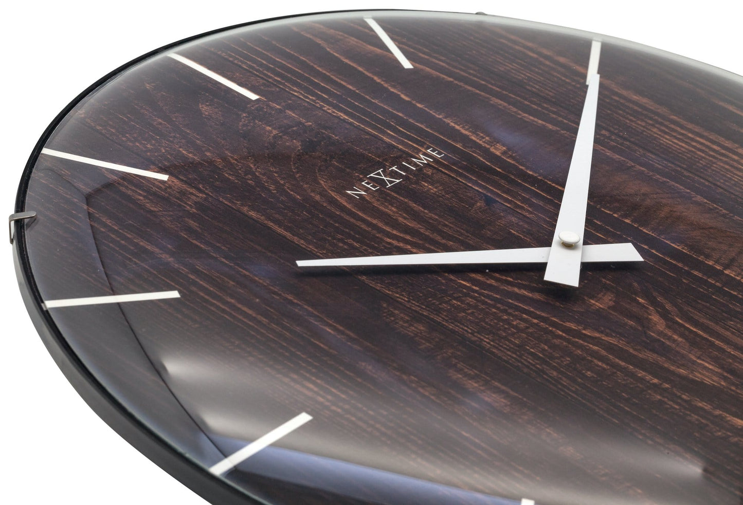 Wall clock - 35 cm - Dome Glass - 'Edge Wood Dome' Wall clock NeXtime Clocks