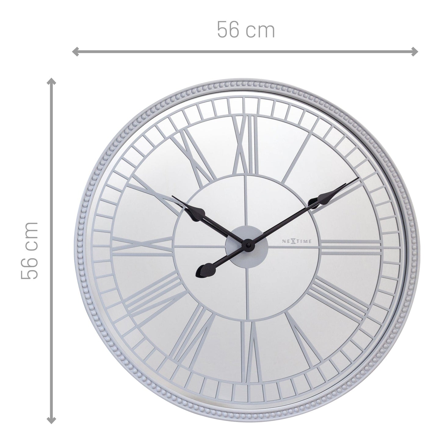 Large Wall clock 56cm - Silent - Mirror - Glass - "Cleopatra's Mirror" Wall clock NeXtime Clocks