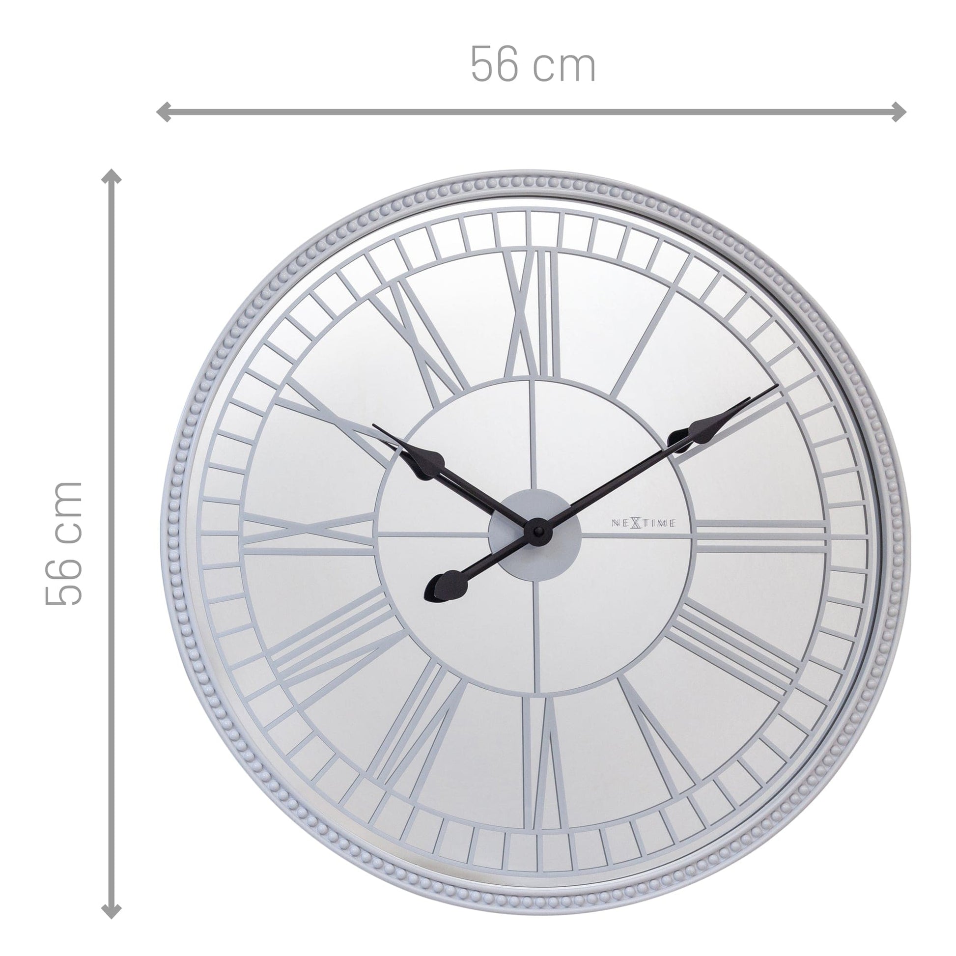 Large Wall clock 56cm - Silent - Mirror - Glass - "Cleopatra's Mirror" Wall clock NeXtime Clocks