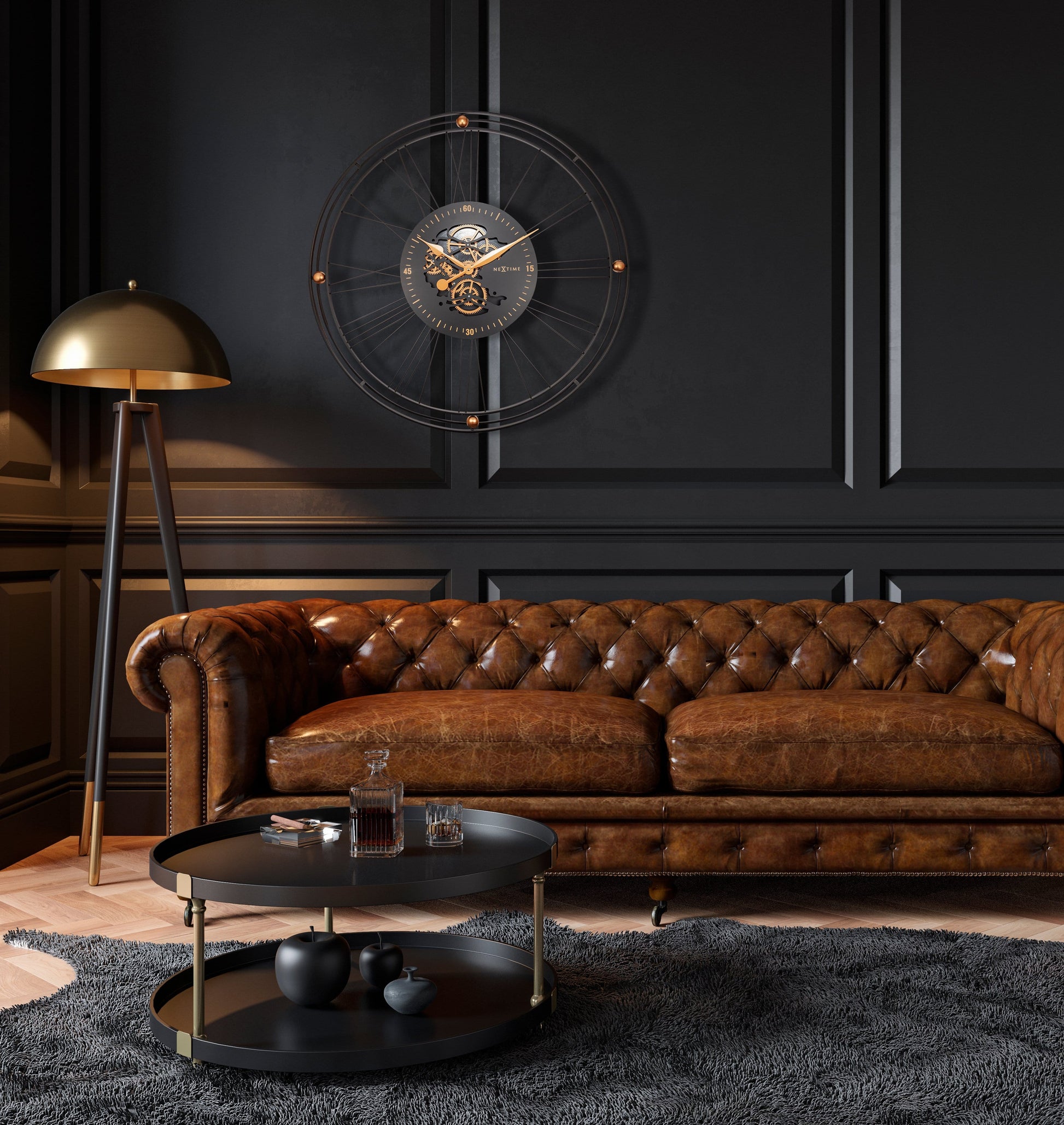 Roman Gear Clock XXL - 90.5cm - Metal - Roman Gear Clock Wall clock NeXtime Clocks