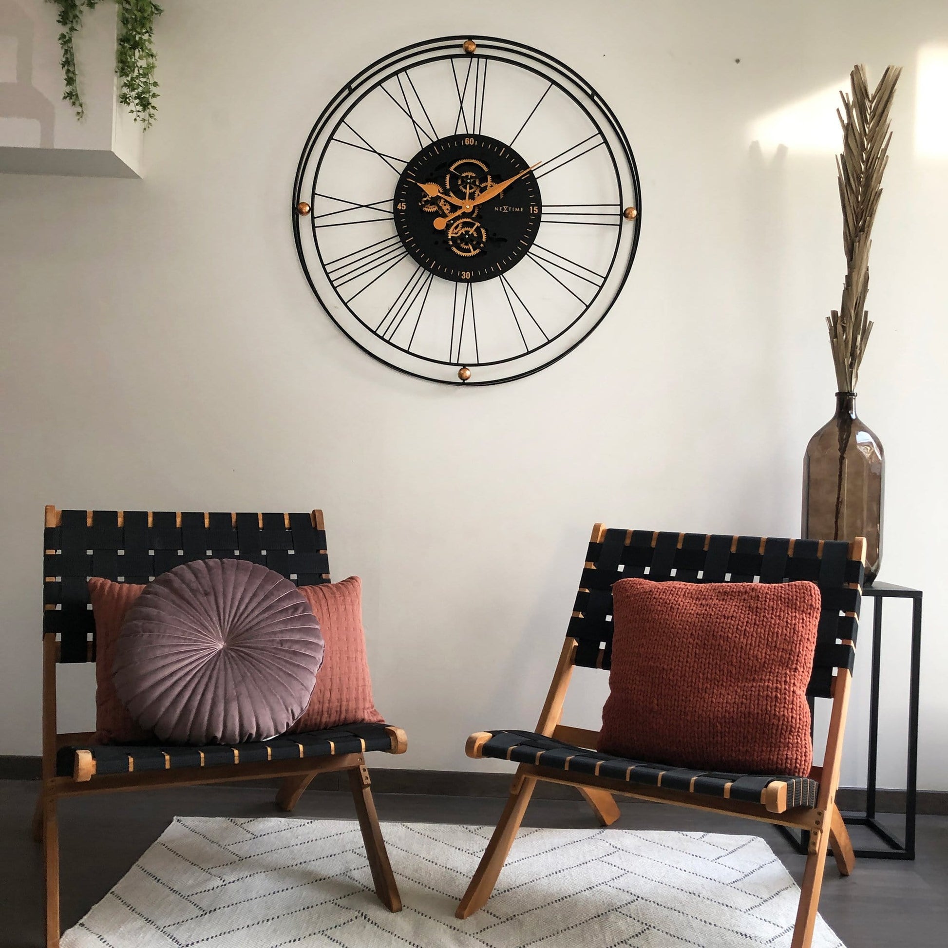 Roman Gear Clock XXL - 90.5cm - Metal - Roman Gear Clock Wall clock NeXtime Clocks