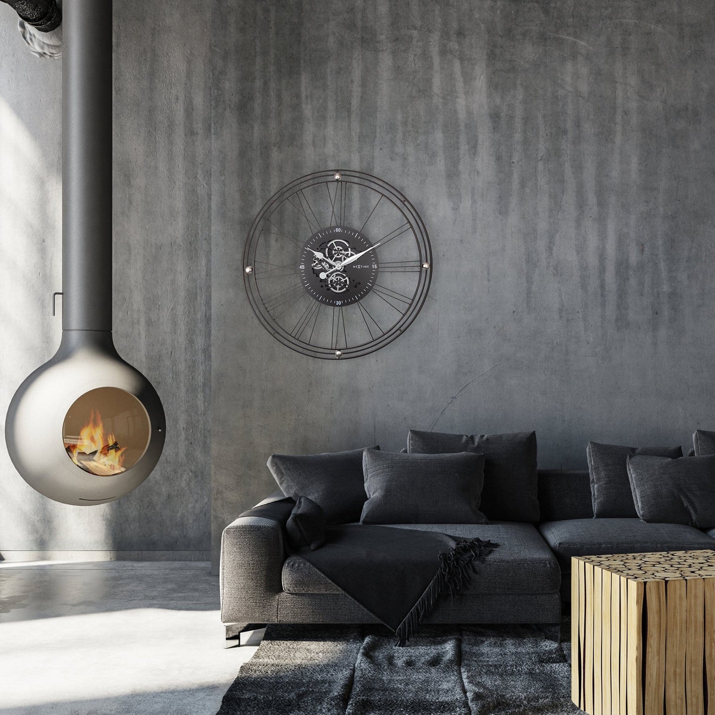 Roman Gear Clock XXL - 90.5cm - Metal - Roman Gear Clock Wall clock NeXtime Clocks