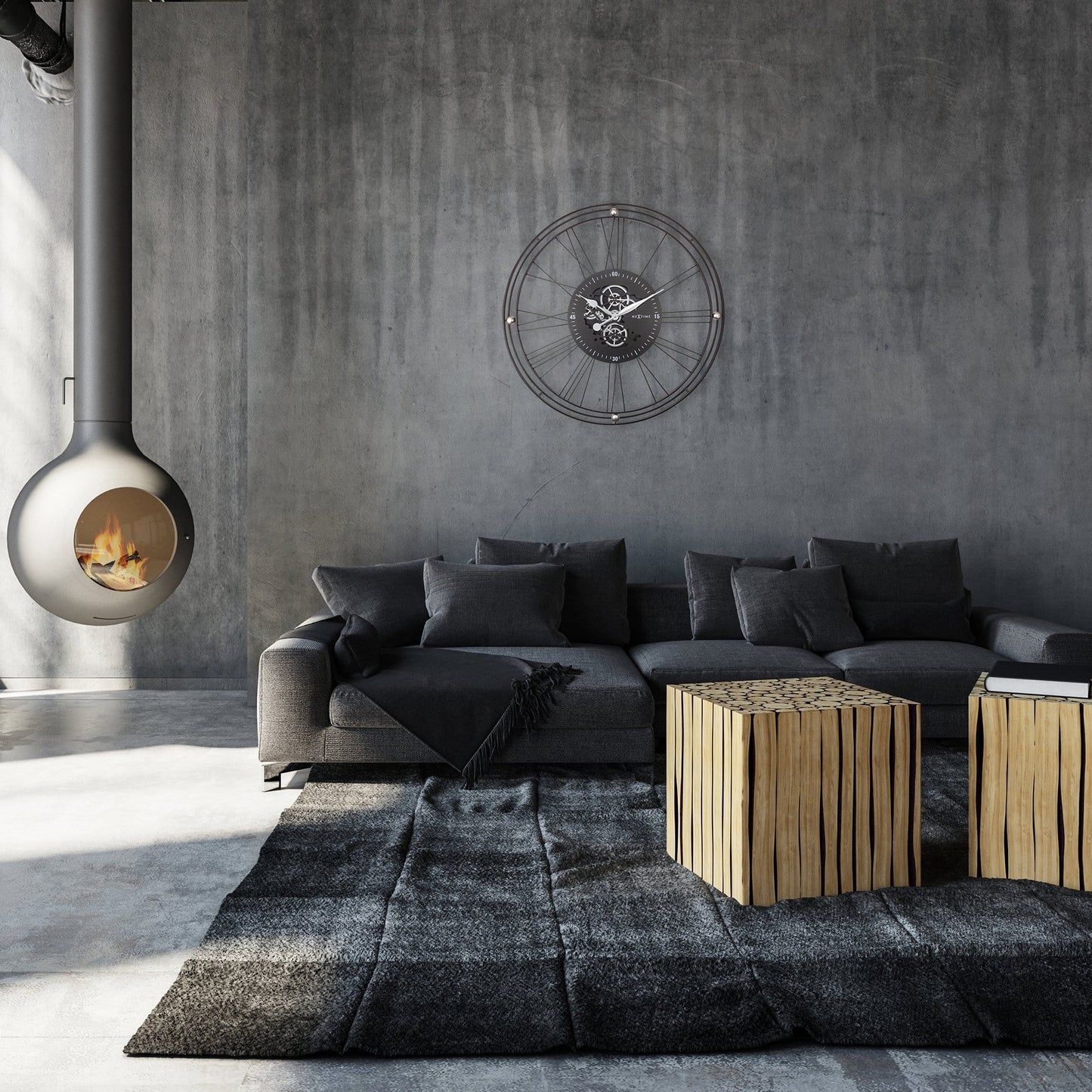 Roman Gear Clock XXL - 90.5cm - Metal - Roman Gear Clock Wall clock NeXtime Clocks