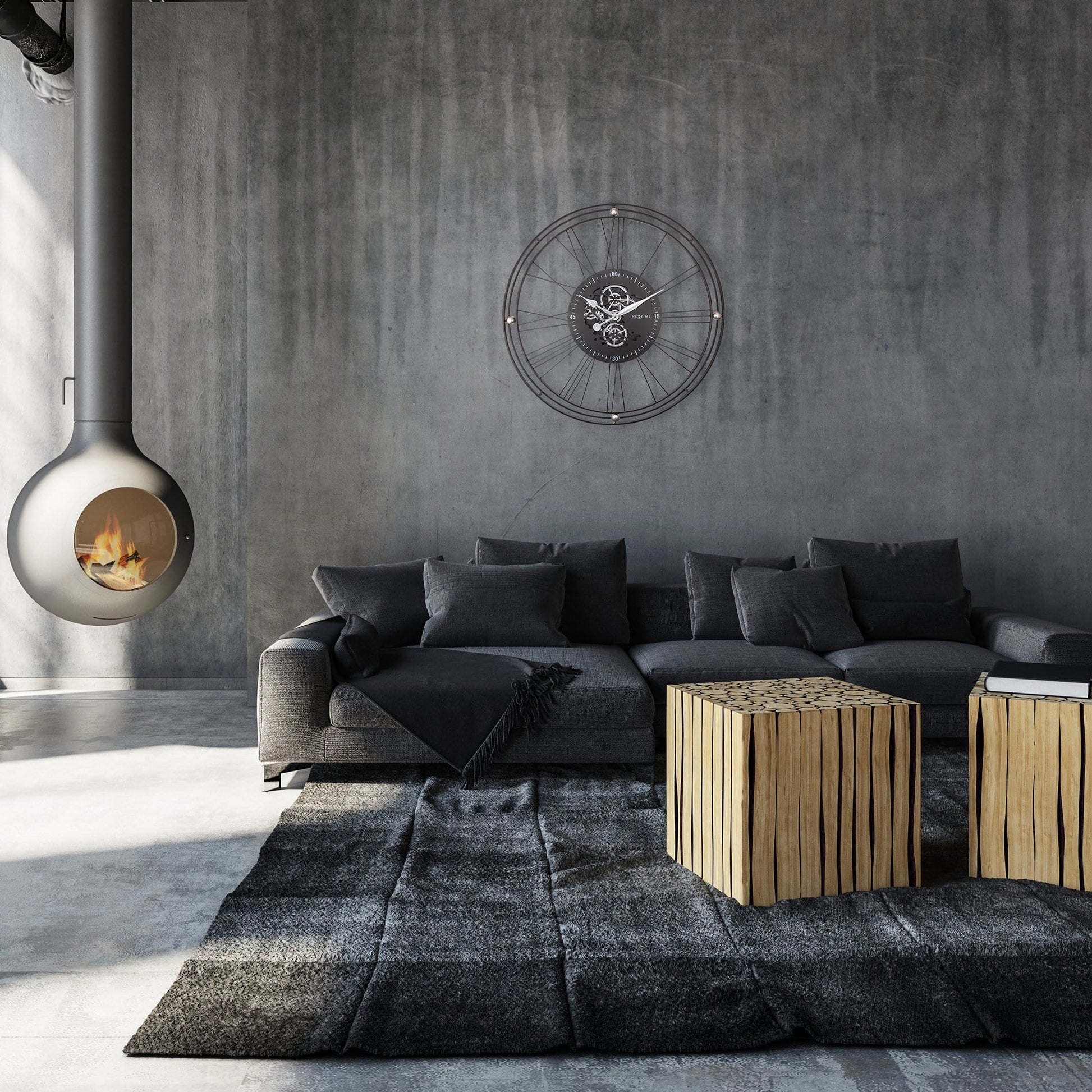 Roman Gear Clock XXL - 90.5cm - Metal - Roman Gear Clock Wall clock NeXtime Clocks