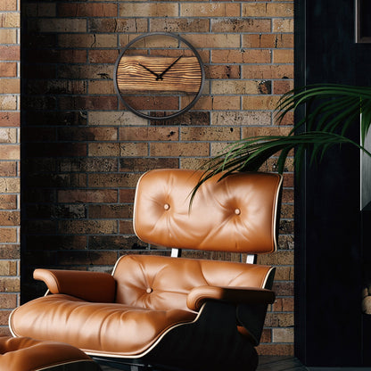 Wooden Wall Clock - Silent - 30cm - Wood/ Metal - Forest Wall clock NeXtime Clocks