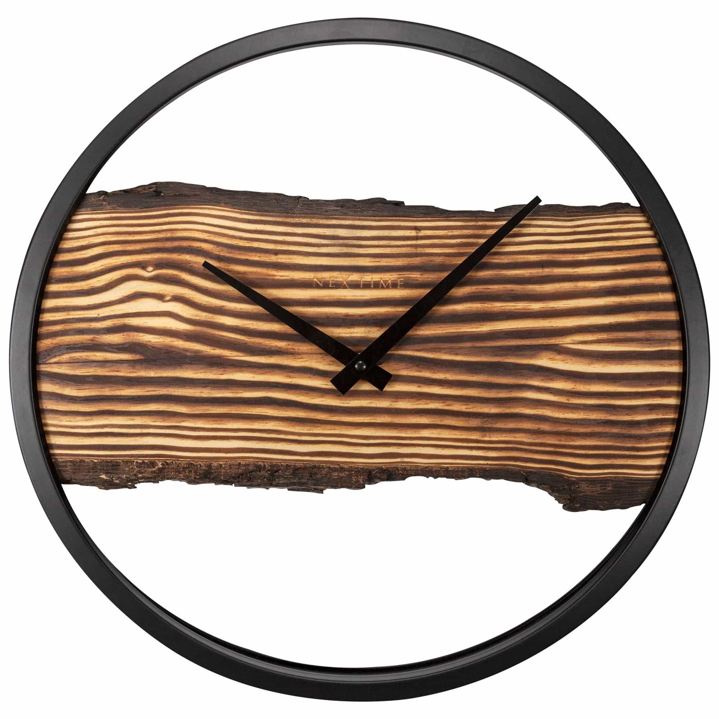 Wooden Wall Clock - Silent - 30cm - Wood/ Metal - Forest Wall clock NeXtime Clocks
