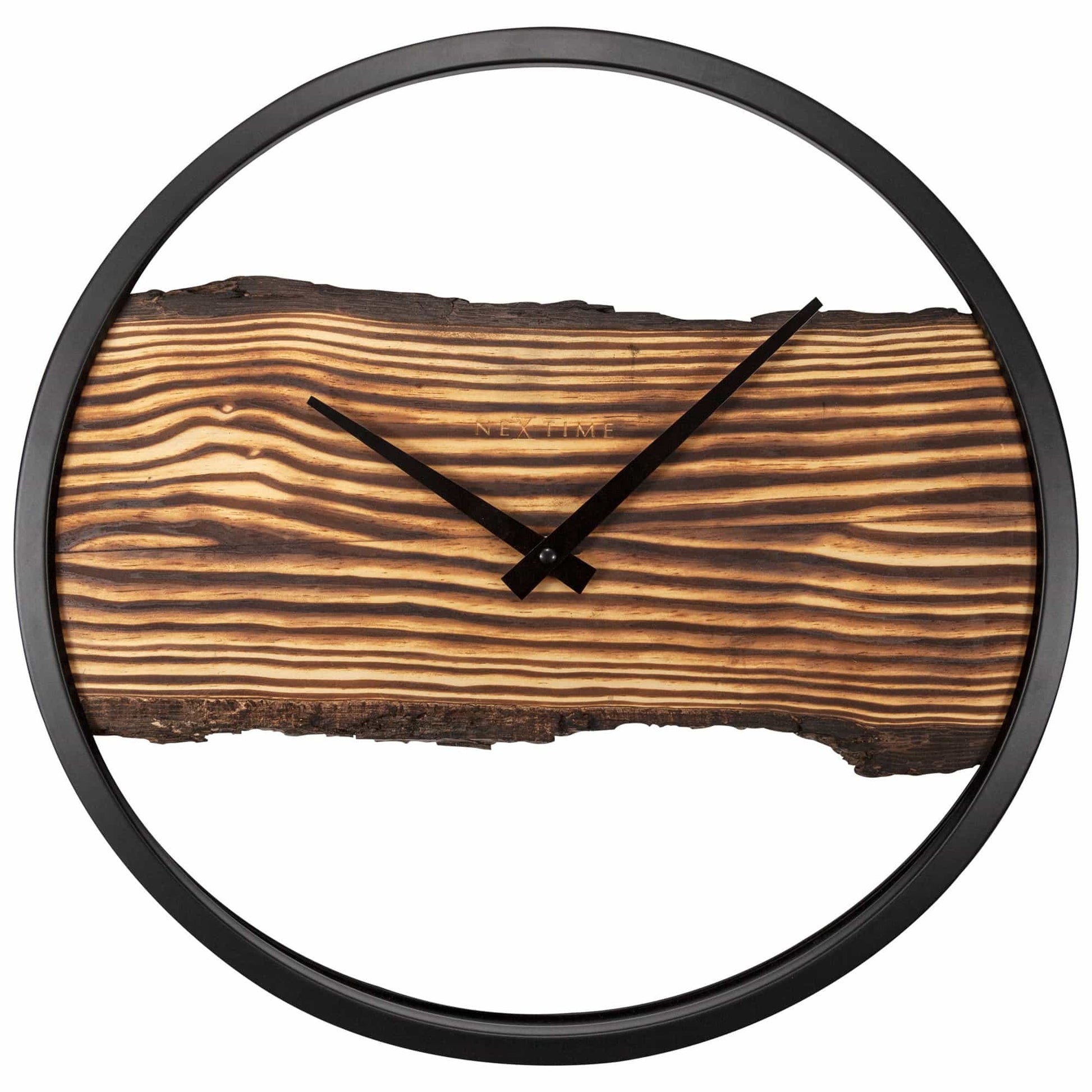 Wooden Wall Clock - Silent - 30cm - Wood/ Metal - Forest Wall clock NeXtime Clocks