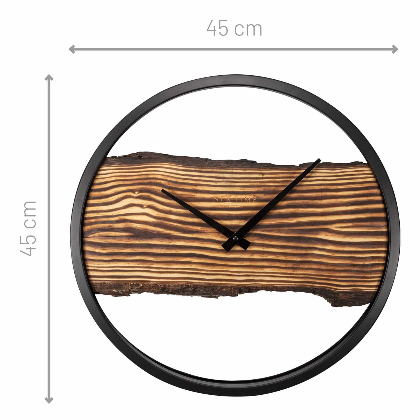 Wooden Wall Clock - Silent - 30cm - Wood/ Metal - Forest Wall clock NeXtime Clocks