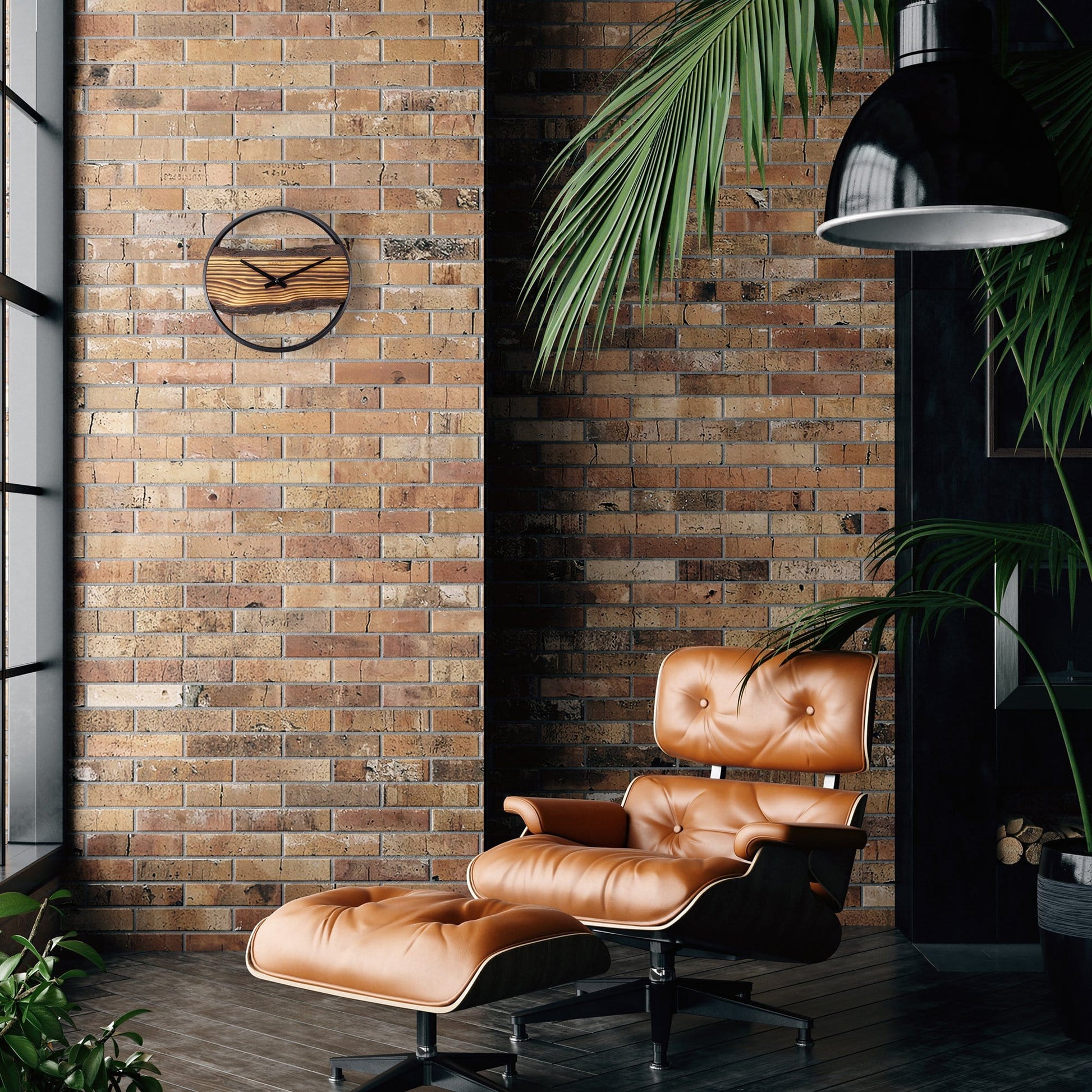 Wooden Wall Clock - Silent - 30cm - Wood/ Metal - Forest Wall clock NeXtime Clocks