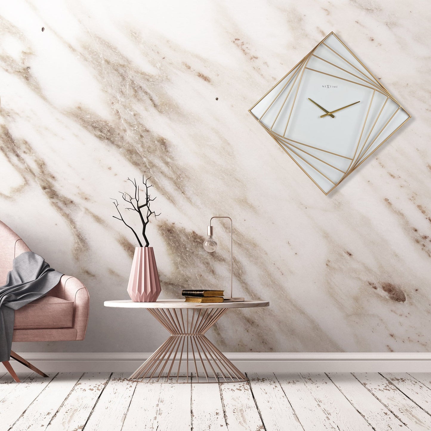 Large Square Wall Clock - 85x85cm - Metal - Turning Square Wall clock NeXtime Clocks