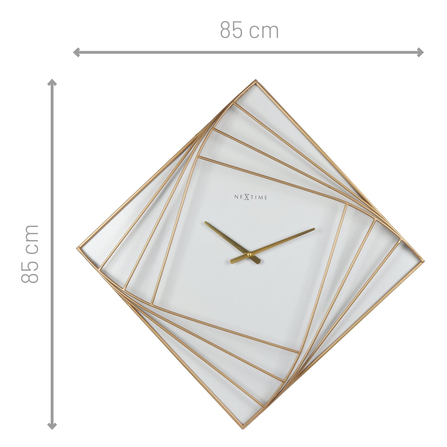 Large Square Wall Clock - 85x85cm - Metal - Turning Square Wall clock NeXtime Clocks