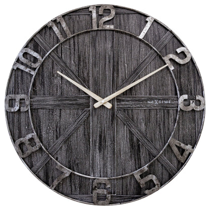 Large wall clock - 50cm - Silent - Wood - Metal - "York" Wall clock NeXtime Clocks