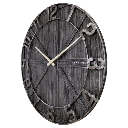 Large wall clock - 50cm - Silent - Wood - Metal - "York" Wall clock NeXtime Clocks