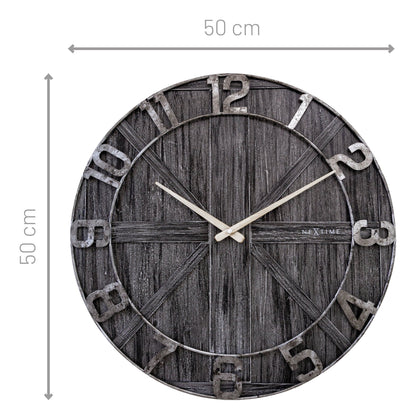 Large wall clock - 50cm - Silent - Wood - Metal - "York" Wall clock NeXtime Clocks
