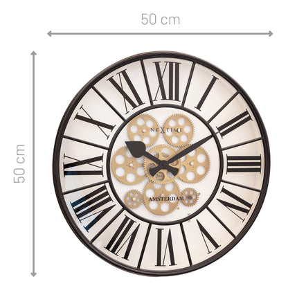 Moving Gear Clock - Large Wall Clock - 50cm - "William" Wall clock NeXtime Clocks
