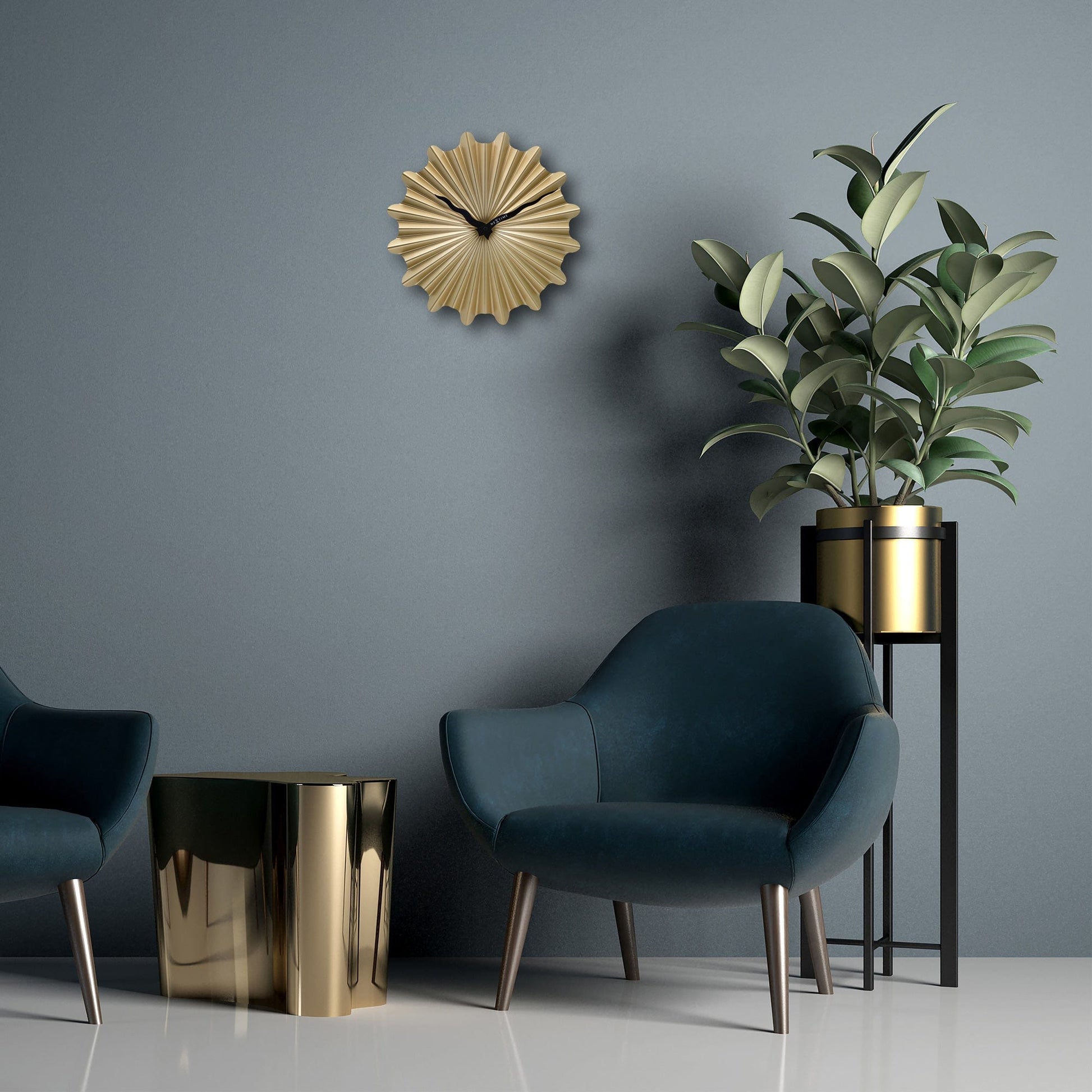 Wall clock 40cm - Silent - Metal - "Sunny" Wall clock NeXtime Clocks