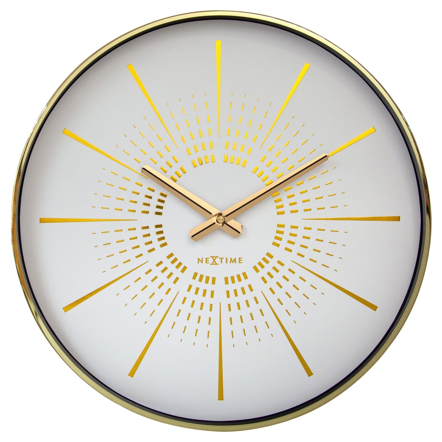 Wall clock 40cm - Silent - Metal - "Excentric" White White Wall clock NeXtime Clocks