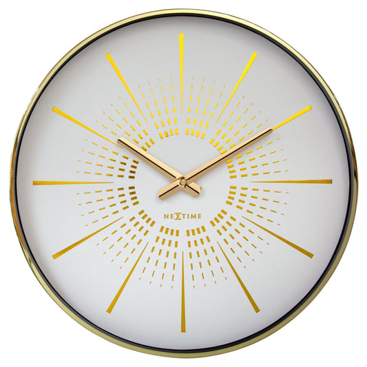 Wall clock 40cm - Silent - Metal - "Excentric" White White Wall clock NeXtime Clocks