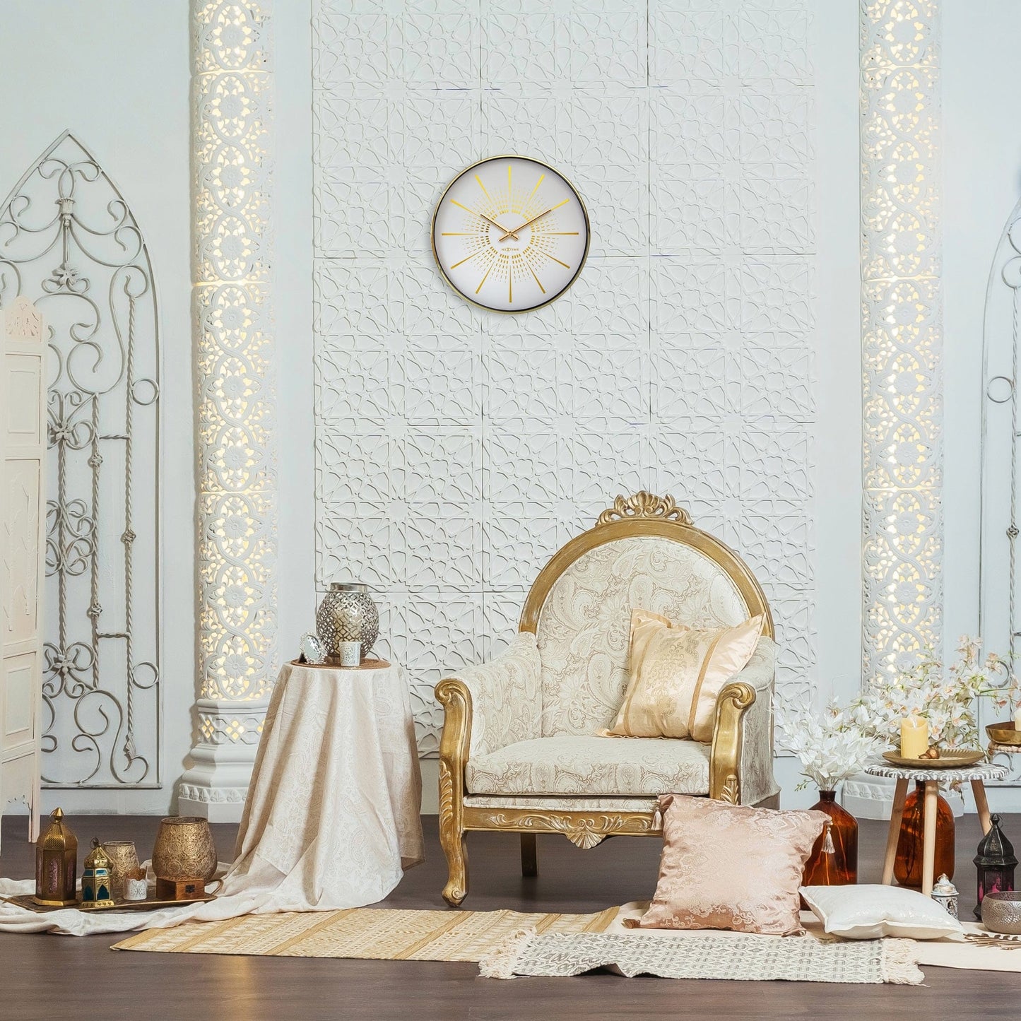 Wall clock 40cm - Silent - Metal - "Excentric" Wall clock NeXtime Clocks