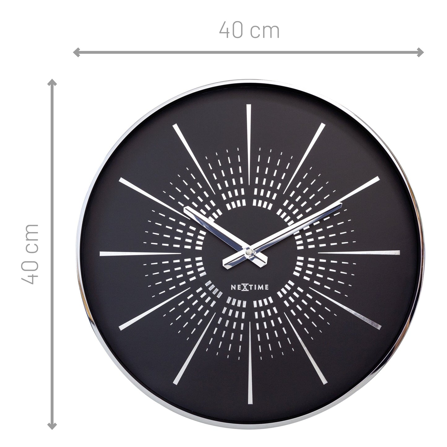 Wall clock 40cm - Silent - Metal - "Excentric" Wall clock NeXtime Clocks