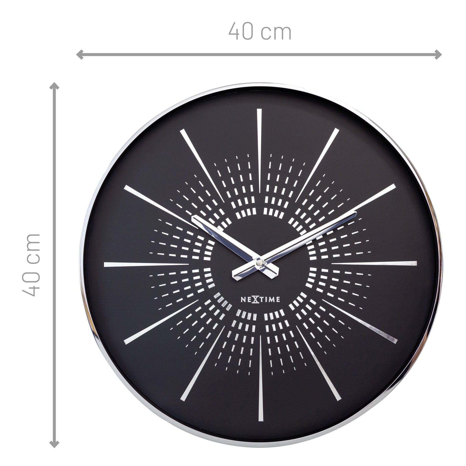 Wall clock 40cm - Silent - Metal - "Excentric" Wall clock NeXtime Clocks