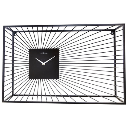 Large Wall Clock 70x45x15cm - Silent - Black - Metal - "Vasco" Wall clock NeXtime Clocks