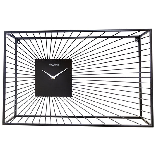 Large Wall Clock 70x45x15cm - Silent - Black - Metal - "Vasco" Wall clock NeXtime Clocks