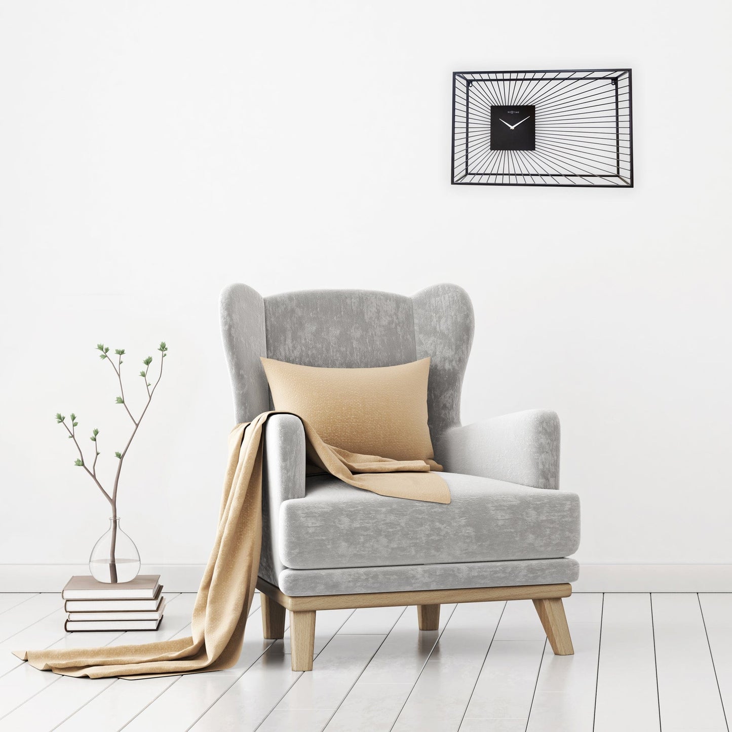 Large Wall Clock 70x45x15cm - Silent - Black - Metal - "Vasco" Wall clock NeXtime Clocks