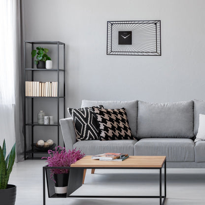 Large Wall Clock 70x45x15cm - Silent - Black - Metal - "Vasco" Wall clock NeXtime Clocks