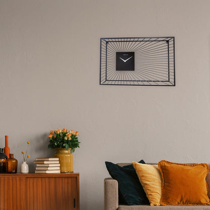 Large Wall Clock 70x45x15cm - Silent - Black - Metal - "Vasco" Wall clock NeXtime Clocks