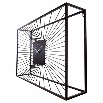 Large Wall Clock 70x45x15cm - Silent - Black - Metal - "Vasco" Wall clock NeXtime Clocks