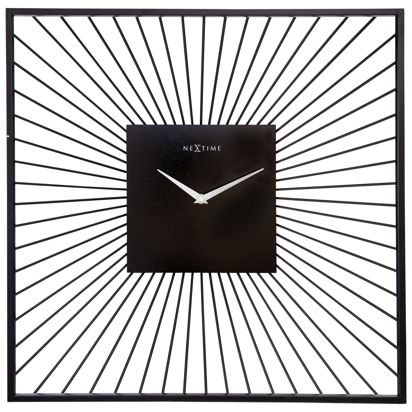 Wall Clock 45x45x15cm - Silent - Black - Metal - "Vasco Square" Wall clock NeXtime Clocks