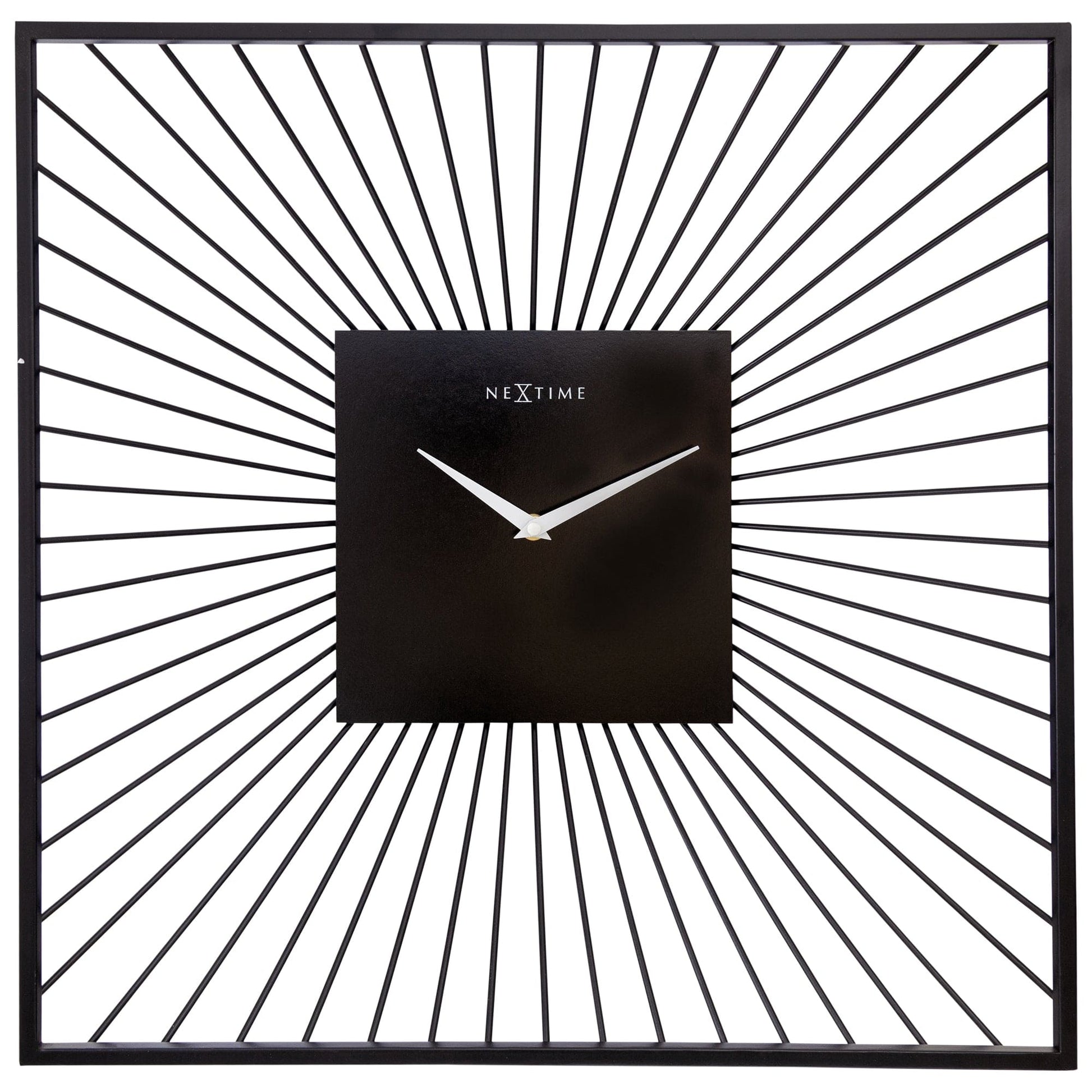 Wall Clock 45x45x15cm - Silent - Black - Metal - "Vasco Square" Wall clock NeXtime Clocks