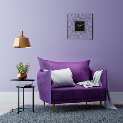 Wall Clock 45x45x15cm - Silent - Black - Metal - "Vasco Square" Wall clock NeXtime Clocks