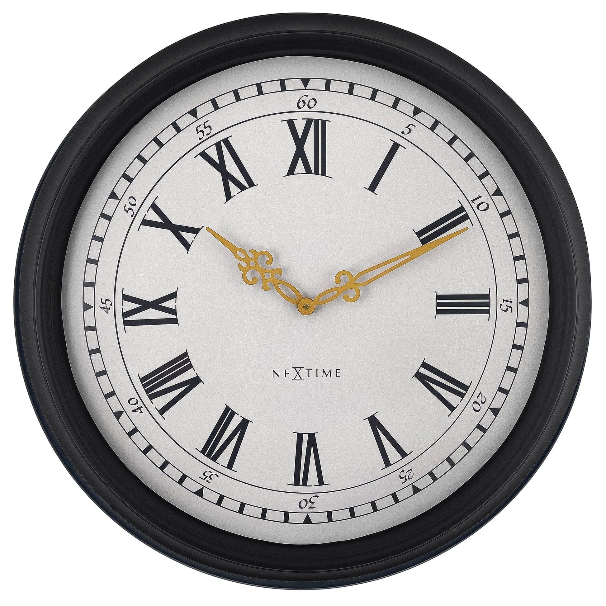 Wall clock 76cm-Black/Grey-Plastic-NeXtime 'Chopin Large' Wall Clock NeXtime Clocks
