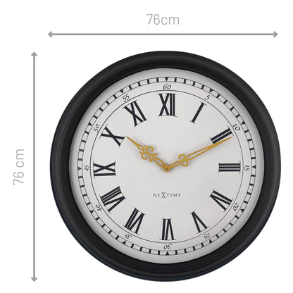 Wall clock 76cm-Black/Grey-Plastic-NeXtime 'Chopin Large' Wall Clock NeXtime Clocks