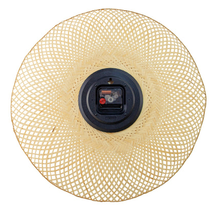 Wall clock 60cm-Silent-Brown/Black-Bamboo-NeXtime 'Vortex' Wall Clock NeXtime Clocks