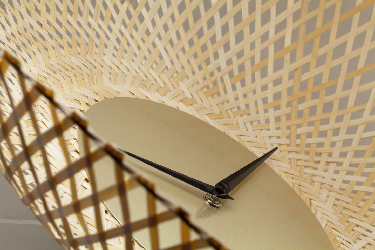 Wall clock 60cm-Silent-Brown/Black-Bamboo-NeXtime 'Vortex' Wall Clock NeXtime Clocks