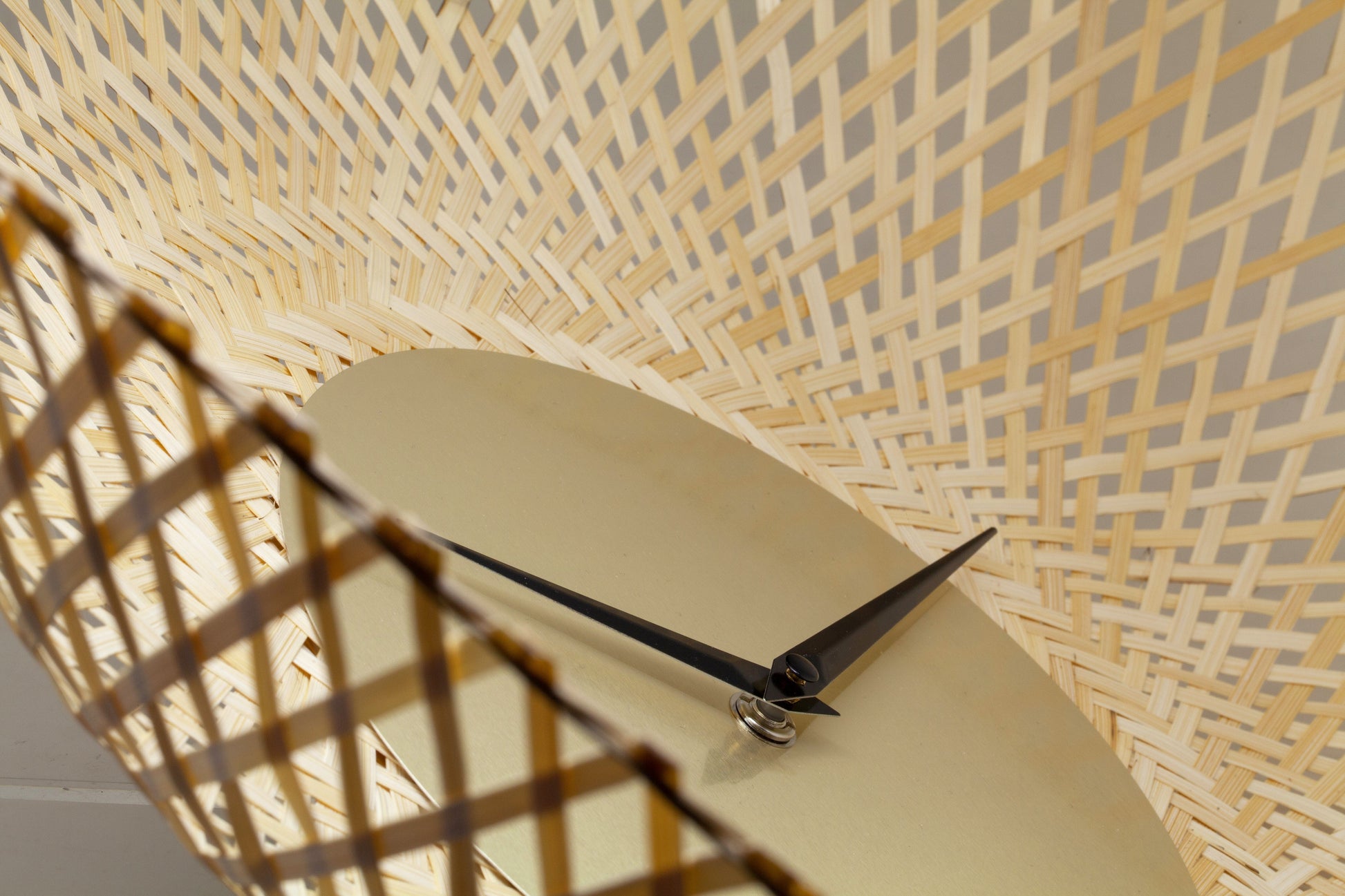 Wall clock 60cm-Silent-Brown/Black-Bamboo-NeXtime 'Vortex' Wall Clock NeXtime Clocks