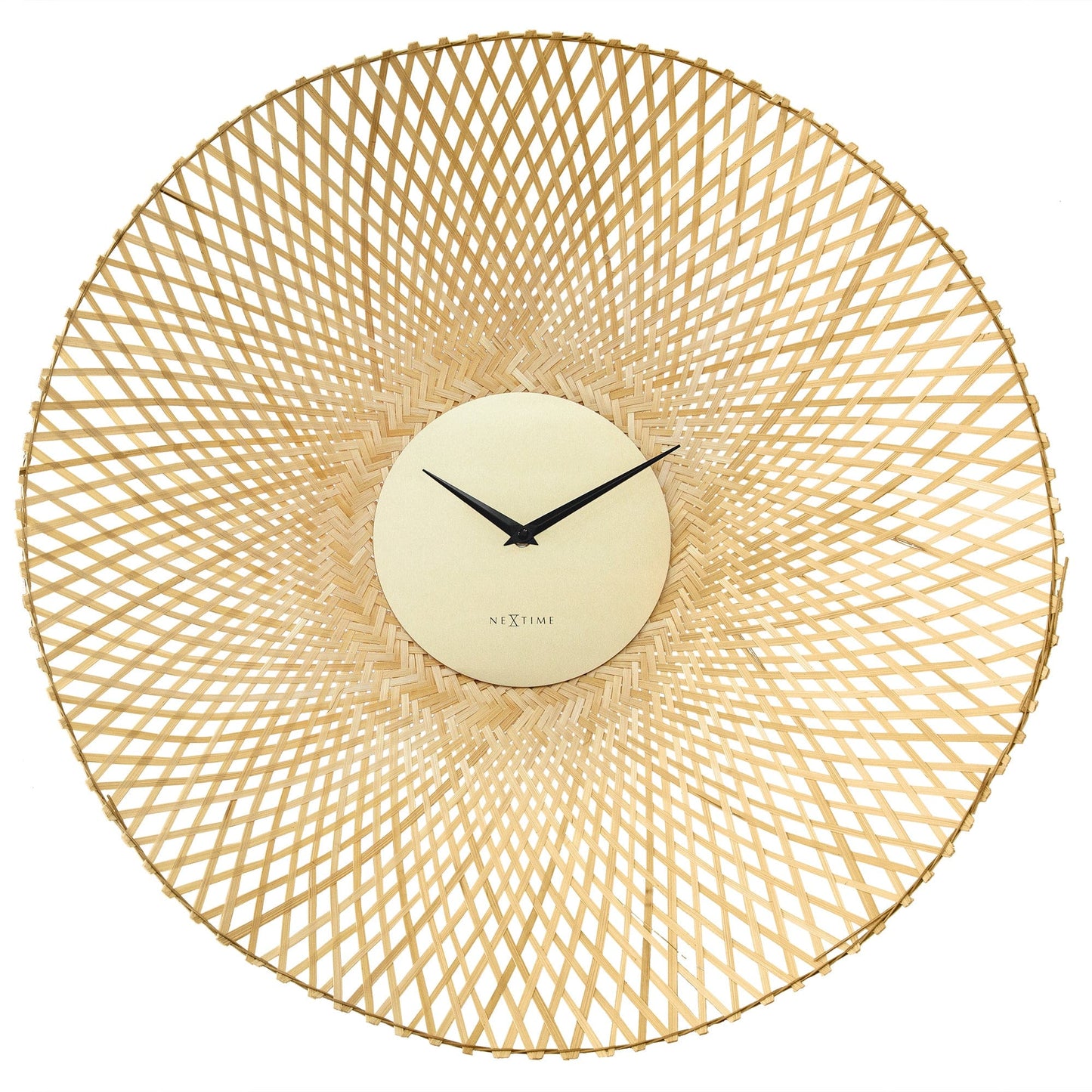 Wall clock 60cm-Silent-Brown/Black-Bamboo-NeXtime 'Vortex' Brown Brown Wall Clock NeXtime Clocks