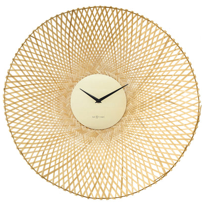 Wall clock 60cm-Silent-Brown/Black-Bamboo-NeXtime 'Vortex' Brown Brown Wall Clock NeXtime Clocks