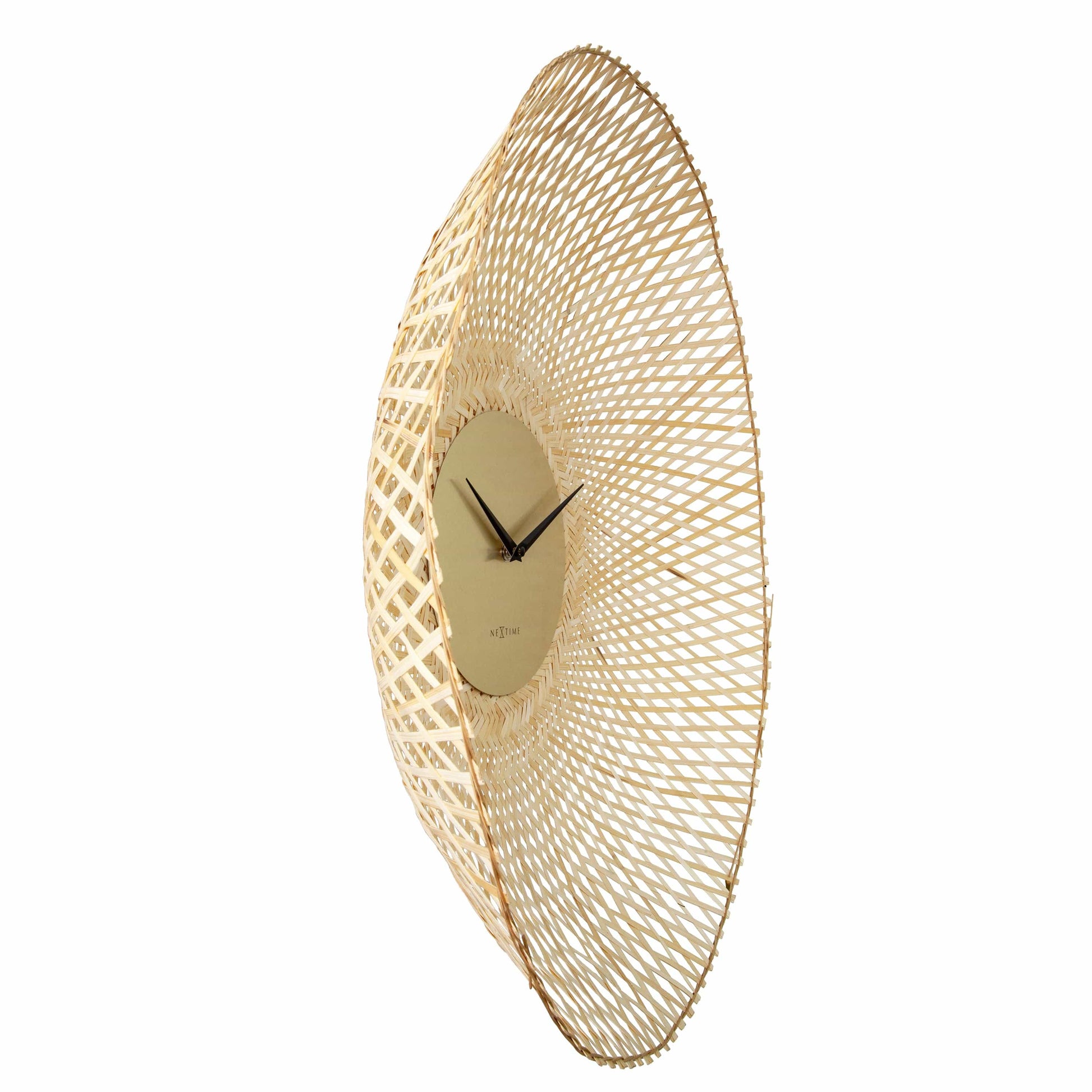 Wall clock 60cm-Silent-Brown/Black-Bamboo-NeXtime 'Vortex' Wall Clock NeXtime Clocks