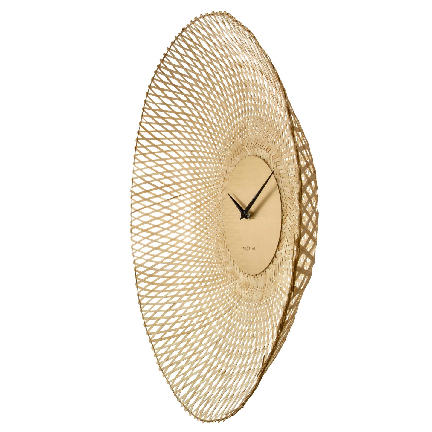 Wall clock 60cm-Silent-Brown/Black-Bamboo-NeXtime 'Vortex' Wall Clock NeXtime Clocks