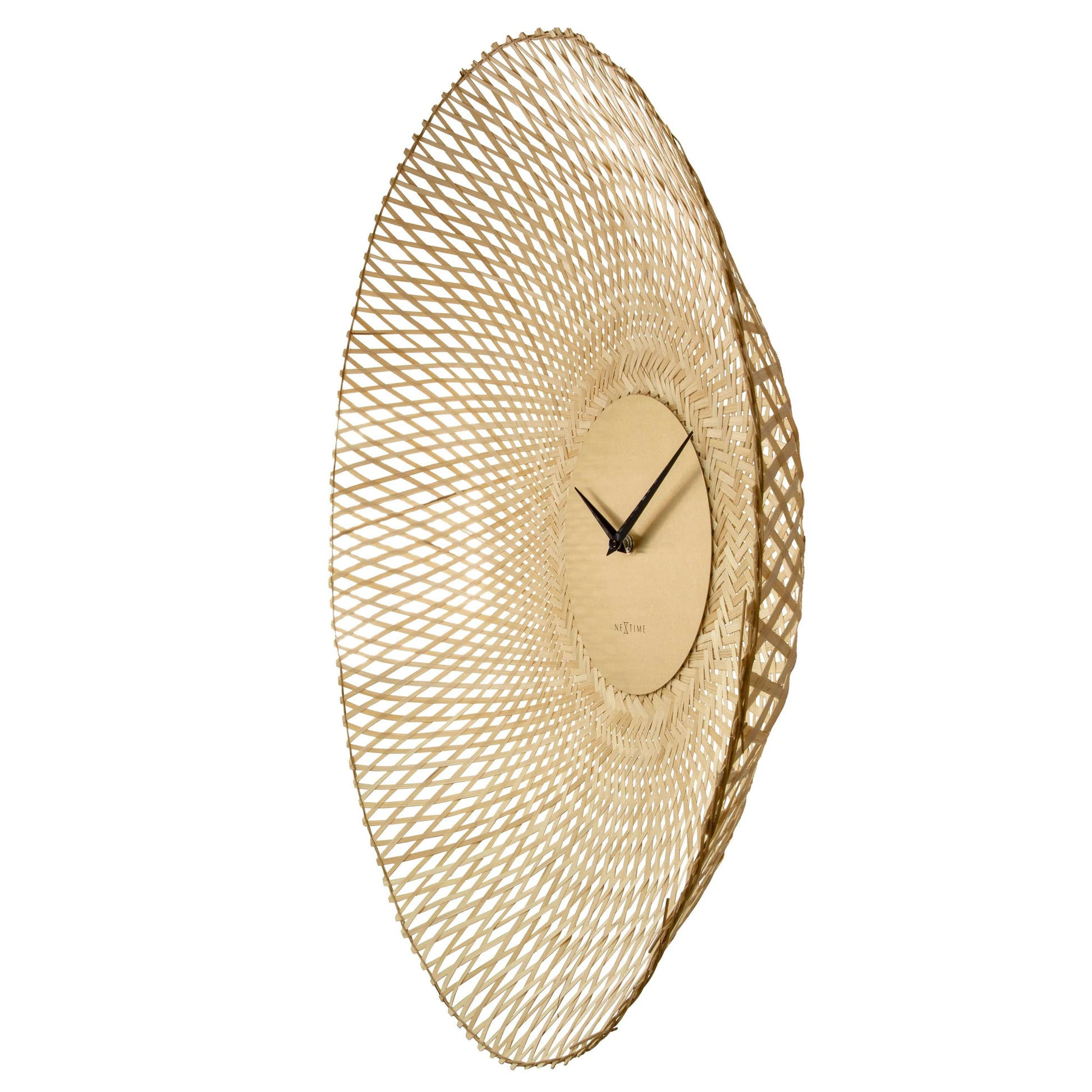 Wall clock 60cm-Silent-Brown/Black-Bamboo-NeXtime 'Vortex' Wall Clock NeXtime Clocks