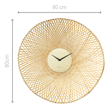 Wall clock 60cm-Silent-Brown/Black-Bamboo-NeXtime 'Vortex' Wall Clock NeXtime Clocks