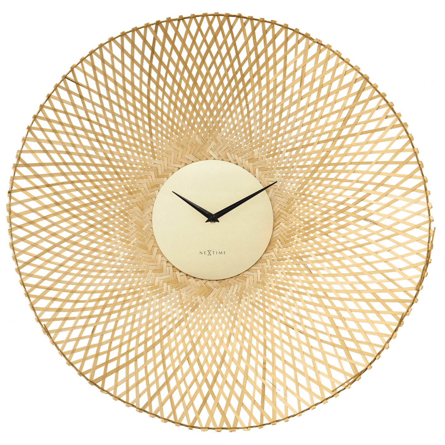 Wall clock 60cm-Silent-Brown/Black-Bamboo-NeXtime 'Vortex' Wall Clock NeXtime Clocks